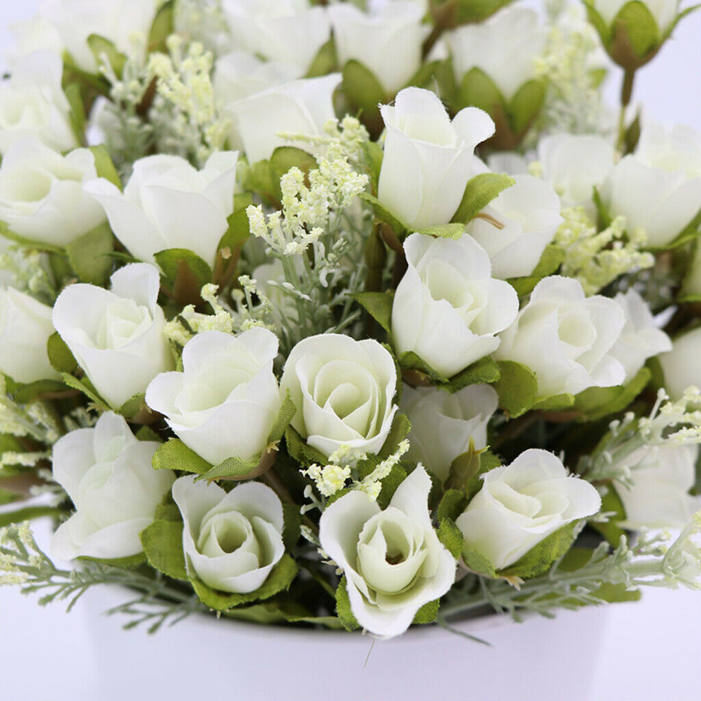 Pack 2 Artificial Roses 20 Heads Bouquet for Home Garden Party Decorative