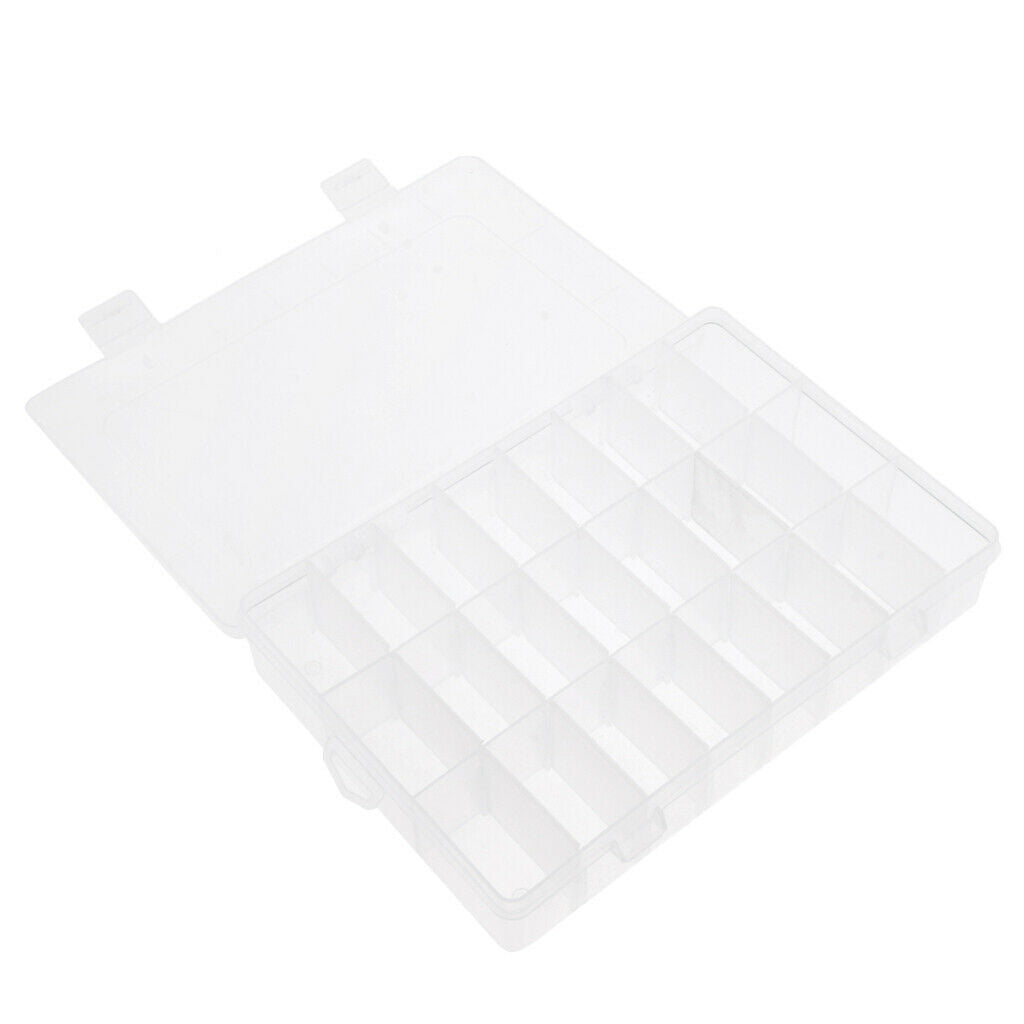 52x Clear Plastic Organizer Container Storage Box for Nail Tip Jewelry Beads