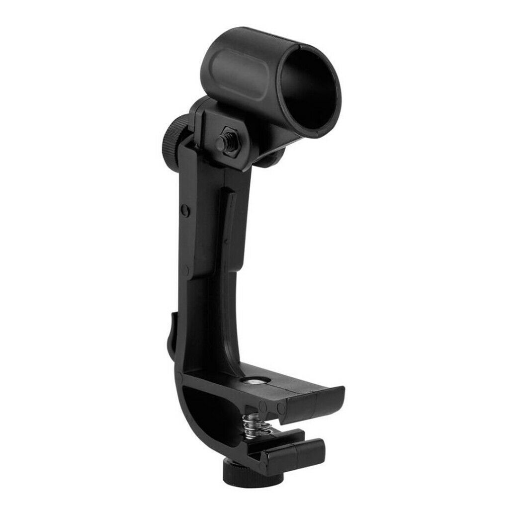 Pack of 2 Mic Microphone Stand Clamp Holder Mic Clip Holder Clip-on Stand
