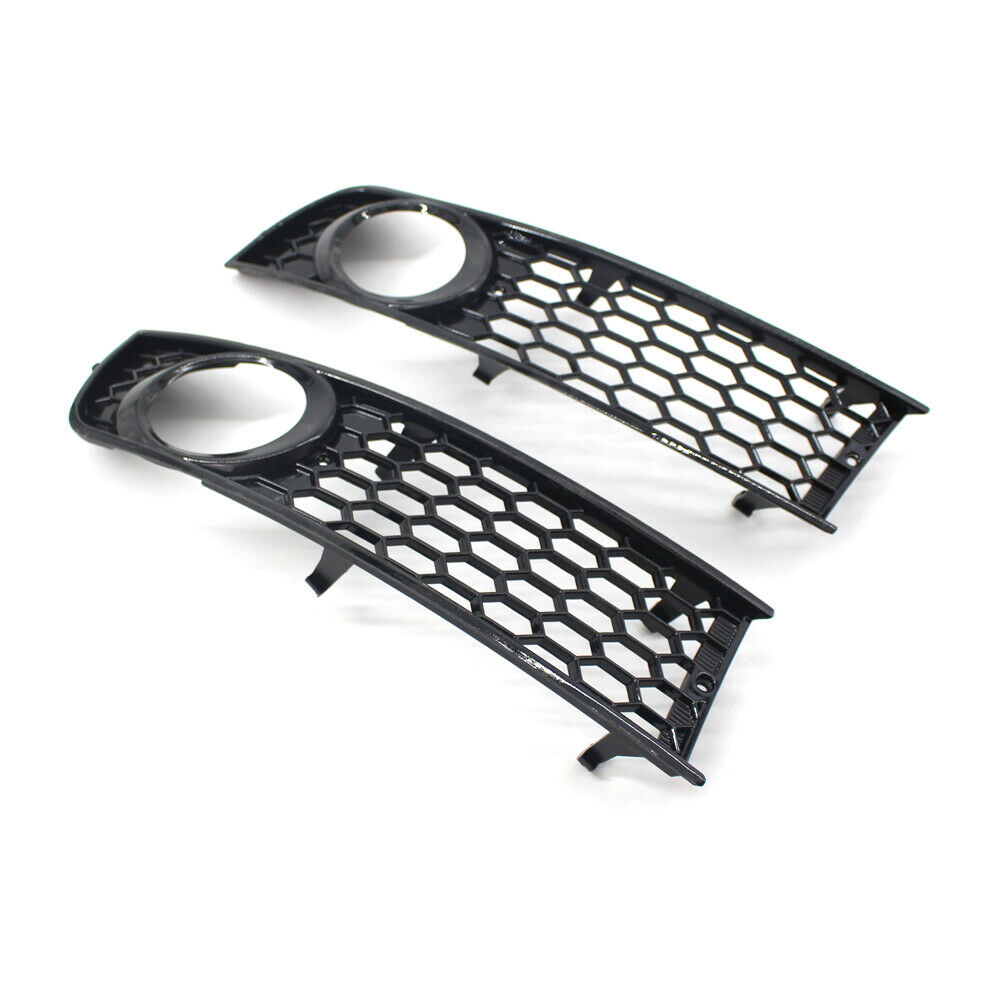 Pair Front Bumper Fog Light Grille Lower Cover Fit For Audi A4 B6 2002-2005