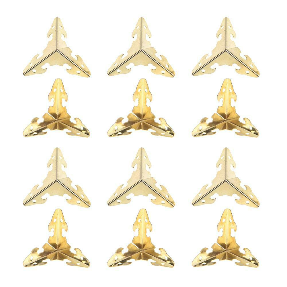 12pcs Metal Carve Jewelry Box Corner Protector Furniture Decorative Bracket A#S
