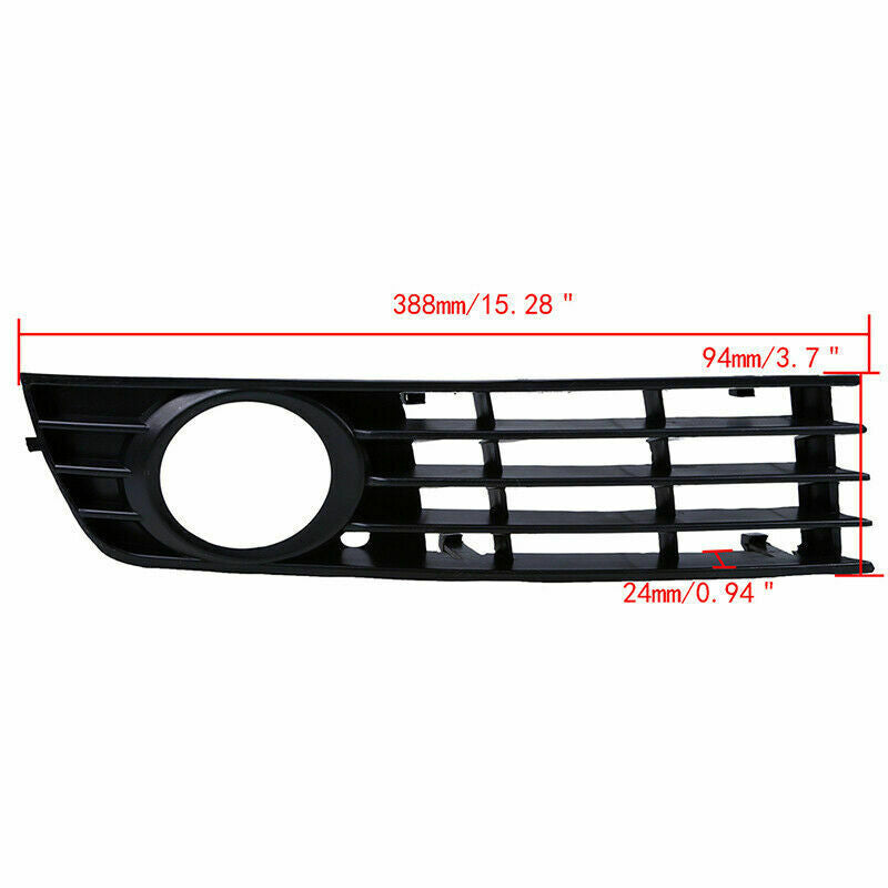 2x Black Front Bumper Fog Light Grilles For Audi A4 Sedan 2002-2004 03 8H0807681