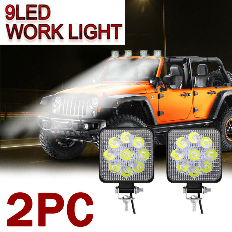 2PC 3.34" Square LED Fog / Flood Light Offroad Boat Tow Truck UTE ATV Work Light