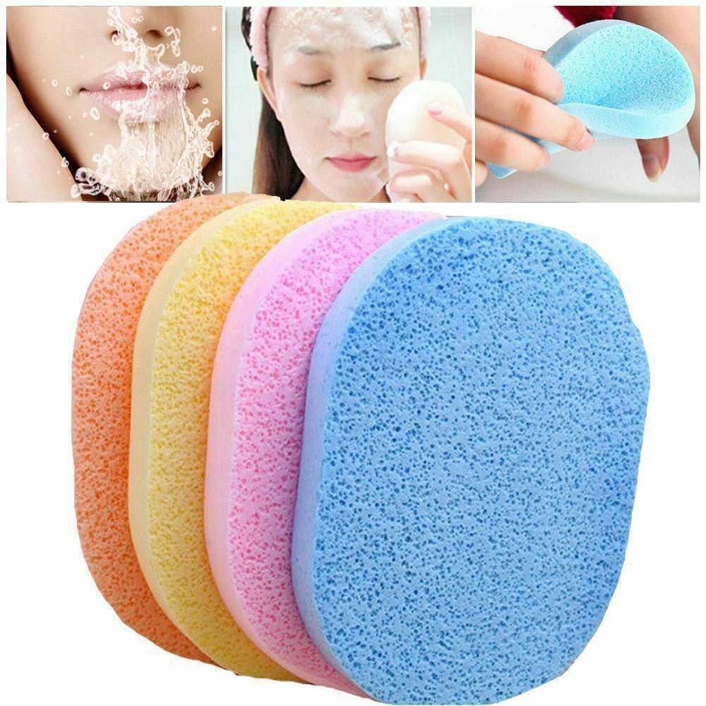 5pcs/set Facial Wash Pad Makeup Remover Cleaning Sponge Puff Exfoliator Scrub