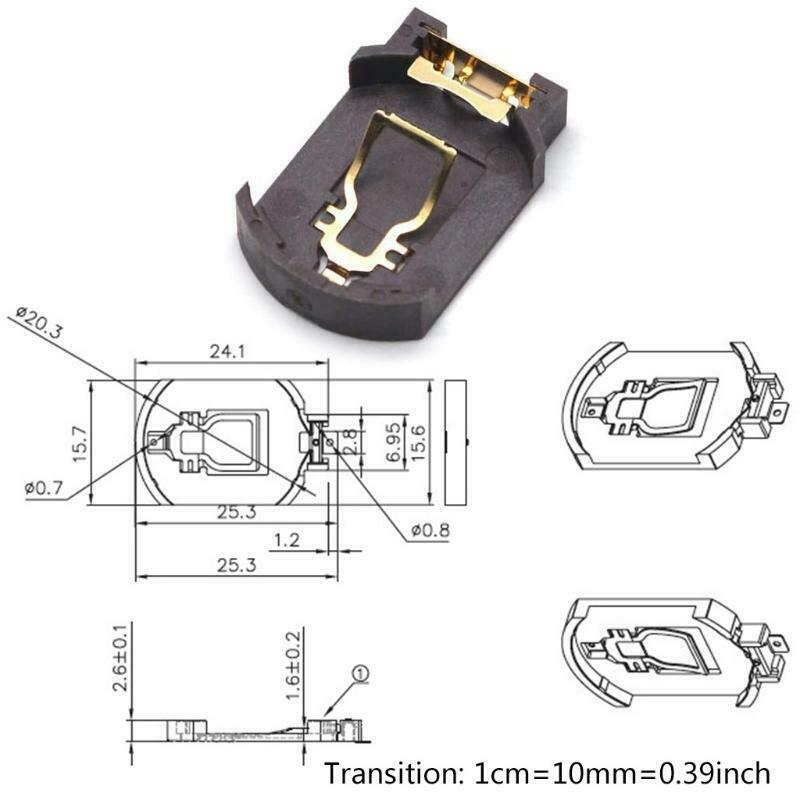 10Pieces Button Battery Holder Fit for CR2016 Portable Electronic Accessories