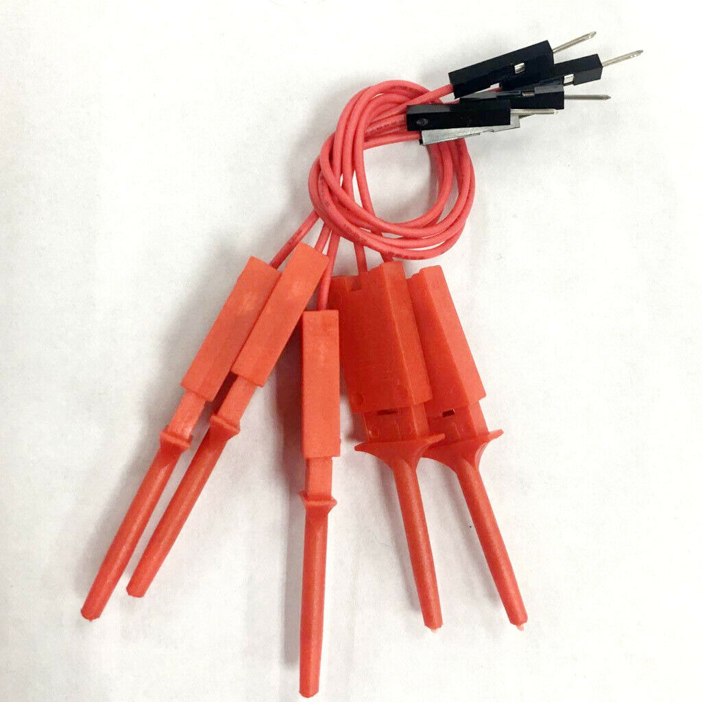 5 Pcs High Quality Test Hook Clips Ideal For Logic Analyser Red