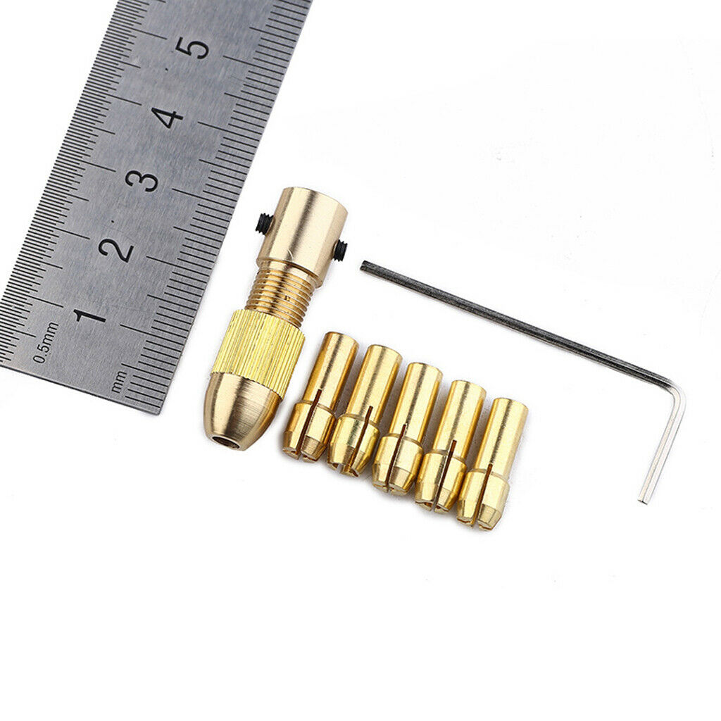 9pcs Drill Bit Collet Chuck Tool Axis Copper   Micro Twist 0.5-3mm Collet
