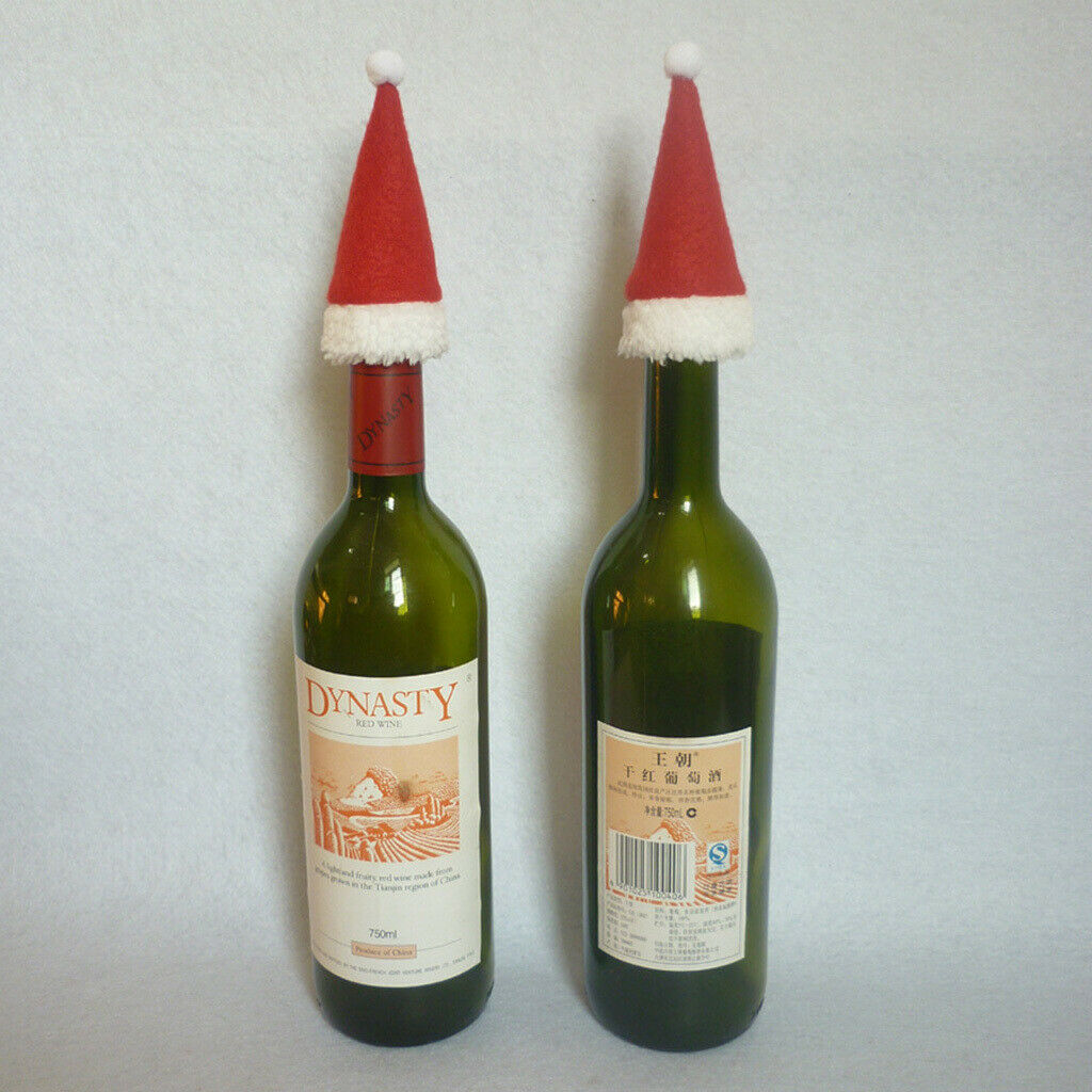 4x Christmas Gift Decoration Wine Bottle Cover Bags Santa Claus Navidad Dinner
