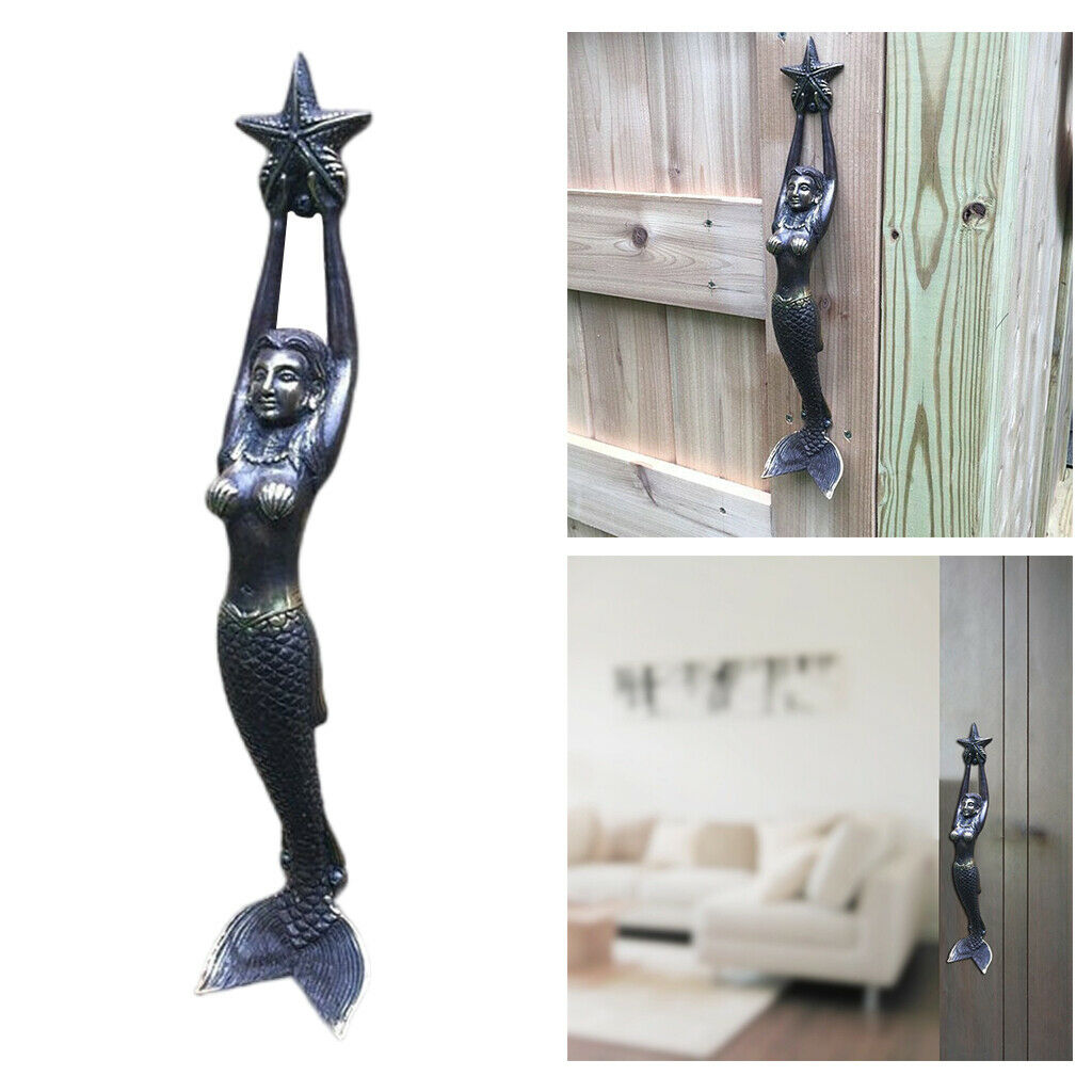 Mermaid Door Handle Nautical Pulls Cabinet Wardrobe Drawer Knobs with Screw
