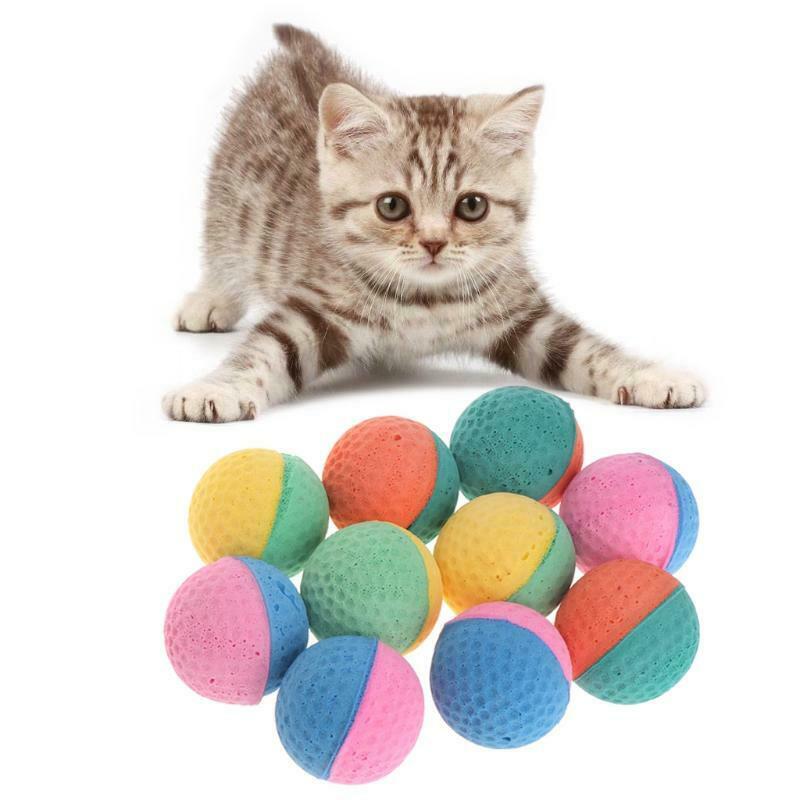10x Pet Toys Latex Balls Colorful Chew For Dogs Cats Puppy Kitten Soft Elastic