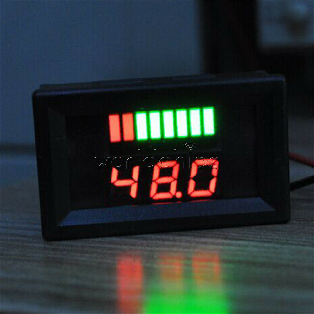 Red LED Indicator Battery Charge Capacity Monitor Tester 48V Lead-acid Battery
