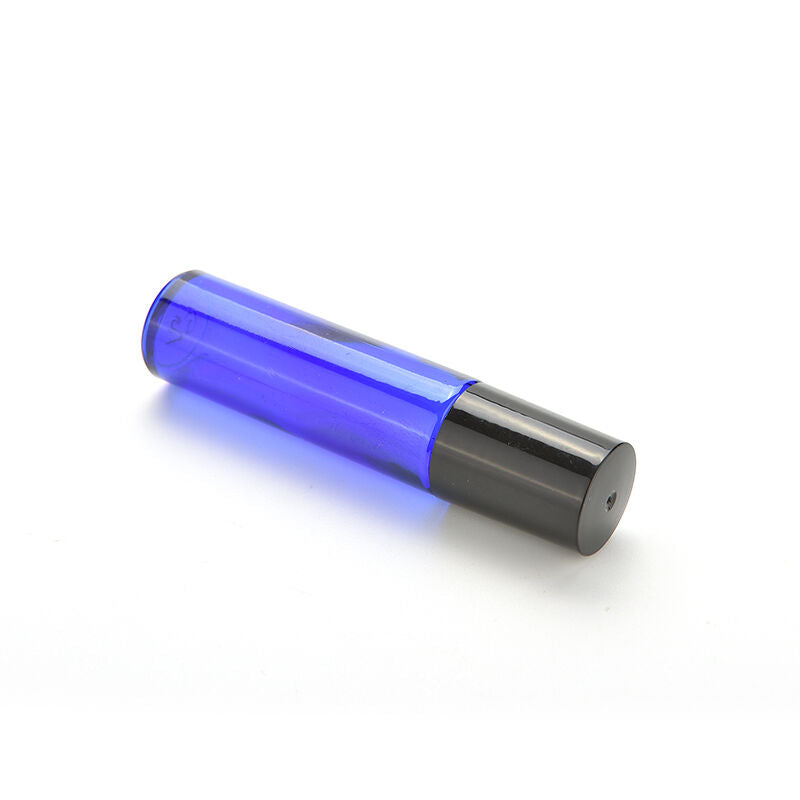 2x Glass Roll-On 10ml empty Fragrance Perfume essential Oil Bottle Blue  .l8