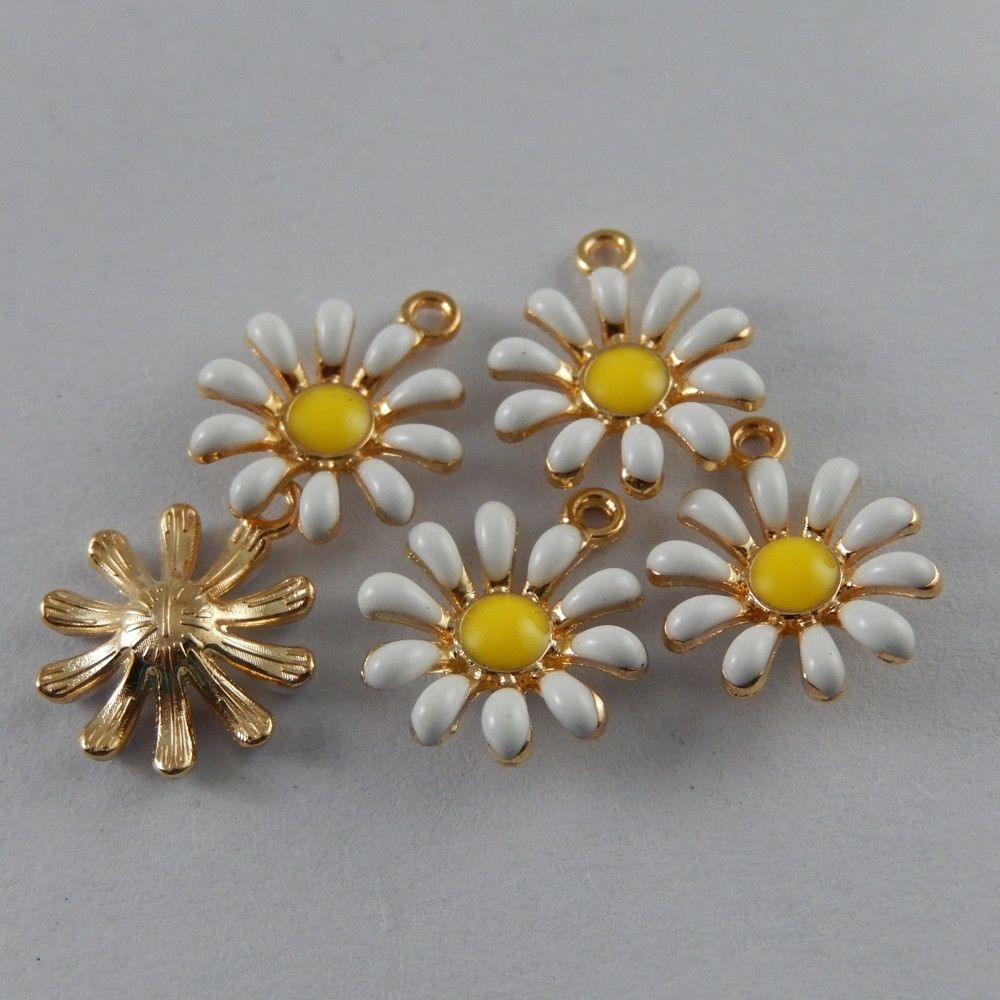 50992 Multi Color Alloy Sun Flower Enamel Charms Pendants Findings Jewelry 20x
