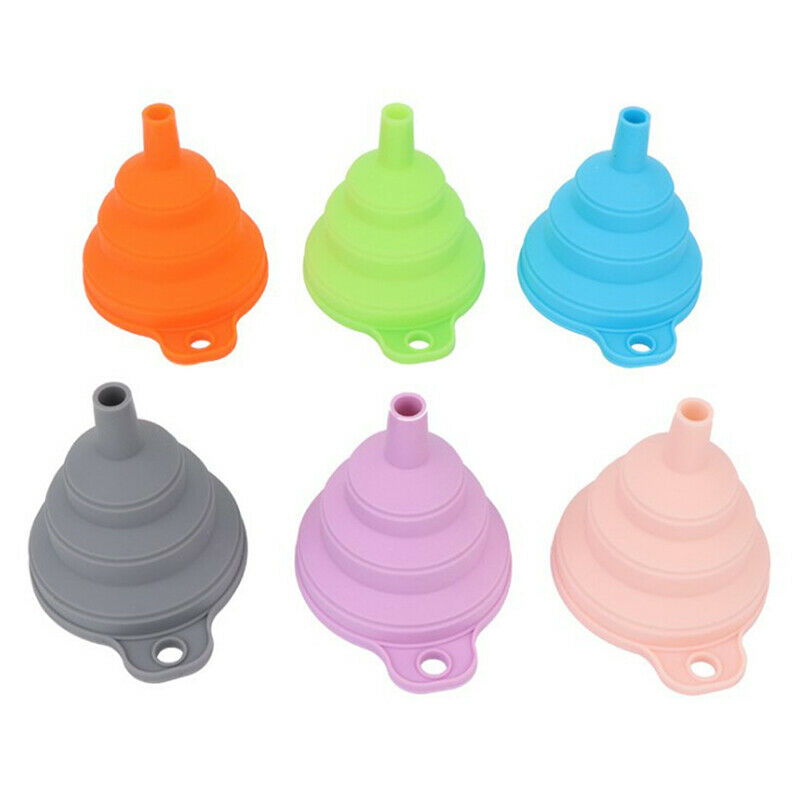 6PCS Small Silicone Collapsible Silicon Kitchen Funnel Hopper Gel Practic.l8