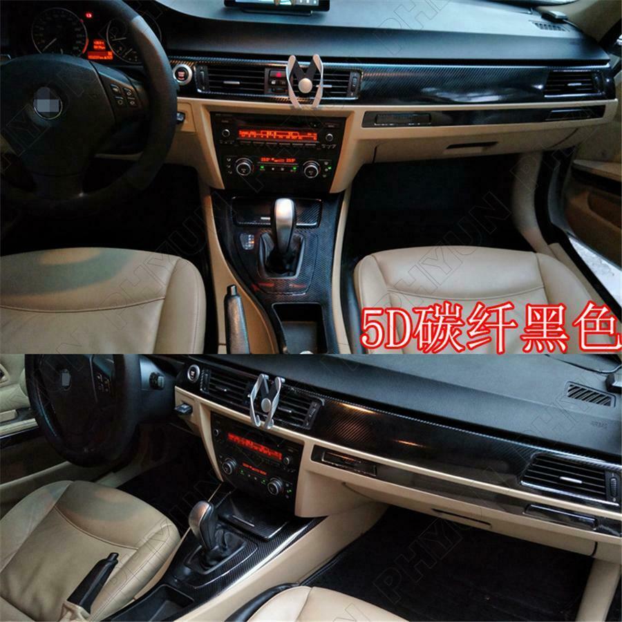 For 2005-12 BMW 3 Series E90 E92 E93 LHD Interior Glossy Carbon Fiber Wrap Trim