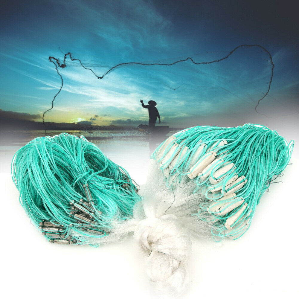 Fishing Cast Net Nylon 3-Fingers Fish Throw Tool Accessories 30x1 Meters Kit
