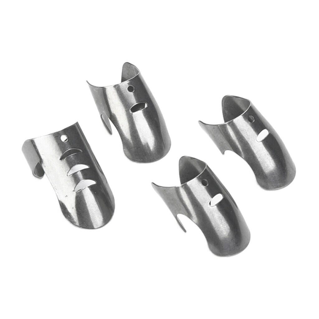 4x Stainless Steel Slicing Chopping Safe Finger Hand Protector Tool Gadget