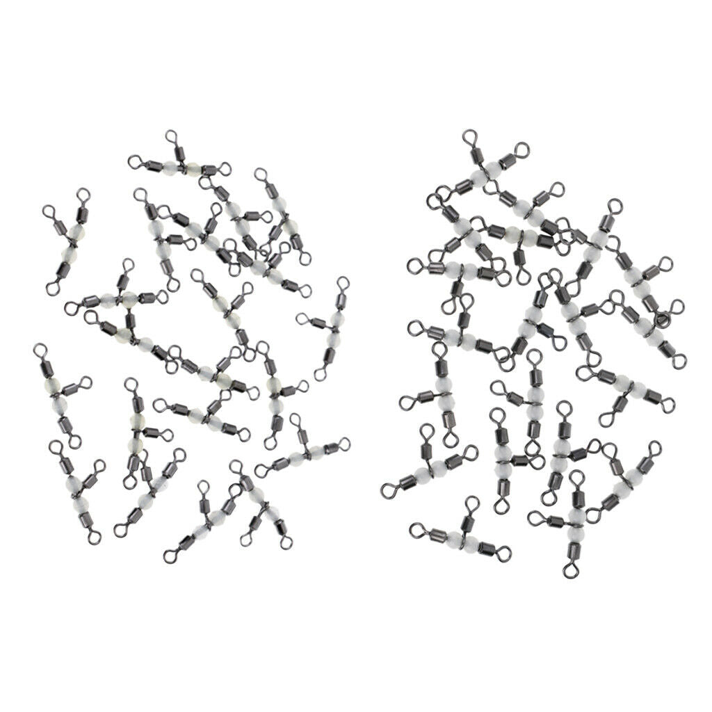 40 Pieces Stainless Steel 3 Way Swivels T Shape Barrel Swivels 23mm 28mm