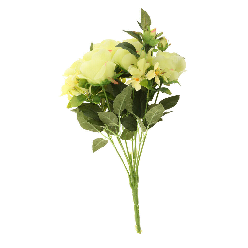 2 Pieces DIY Wedding Rose Silk Flowers 9 Head Arrangements Artificial