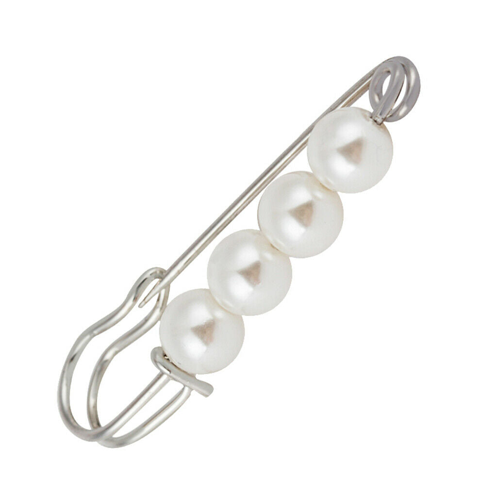 Fashion Pearls Brooch Mini Femle Scarf Safety Pin Badge Corsage Costume