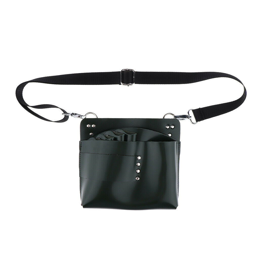 Artificial Leather Hair Scissors Bag Pet Hairdressing Tool Pouch Holder Green