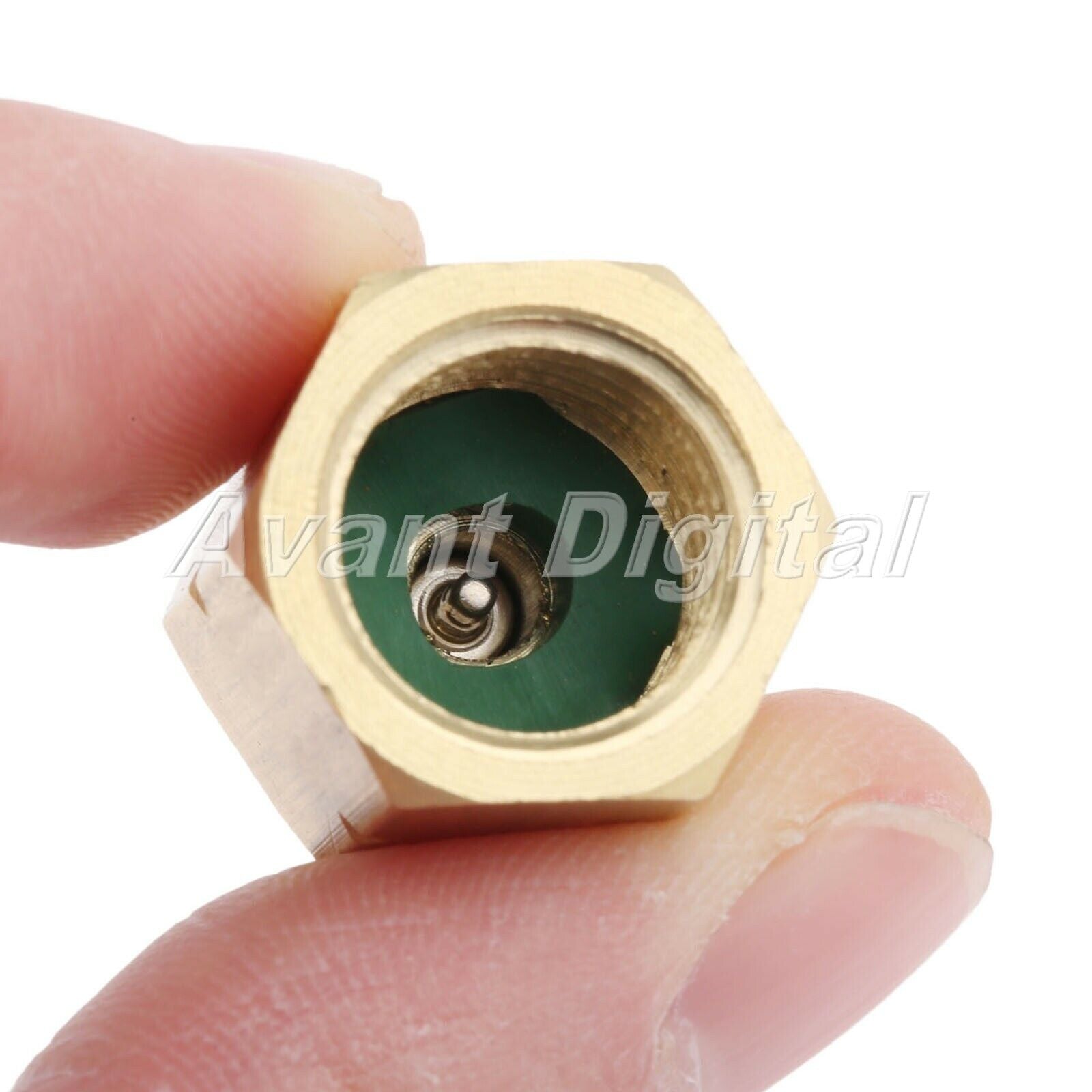 Vacuum Pump Adapter 1/2 Acme-LH x 1/4 Sae Male c/w Removable Valves Core R1234YF
