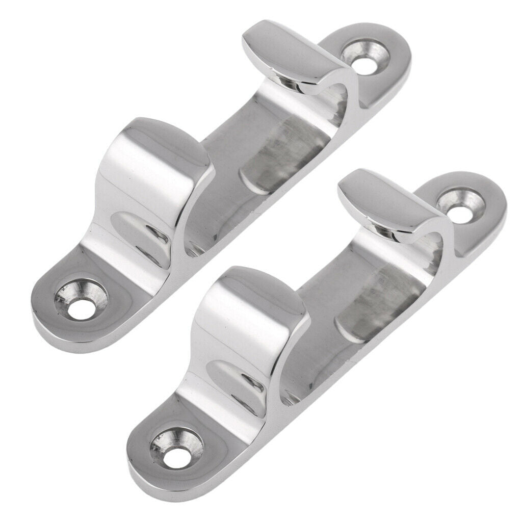 2X Boat Stainless Steel Cleat Line Straight Bow Chock Durability Universal Fit