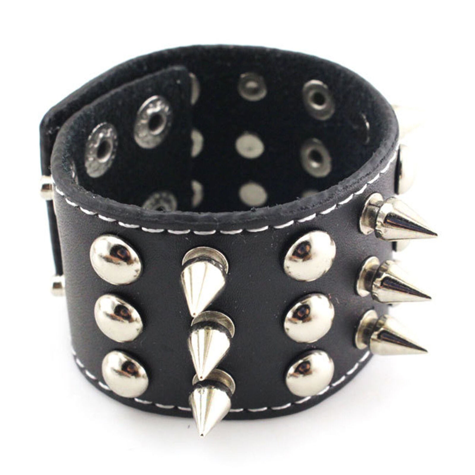 Punk Leather Bracelet Bangle Rivet Stud Spike Rock Cuff Wristband Jewelry Gift
