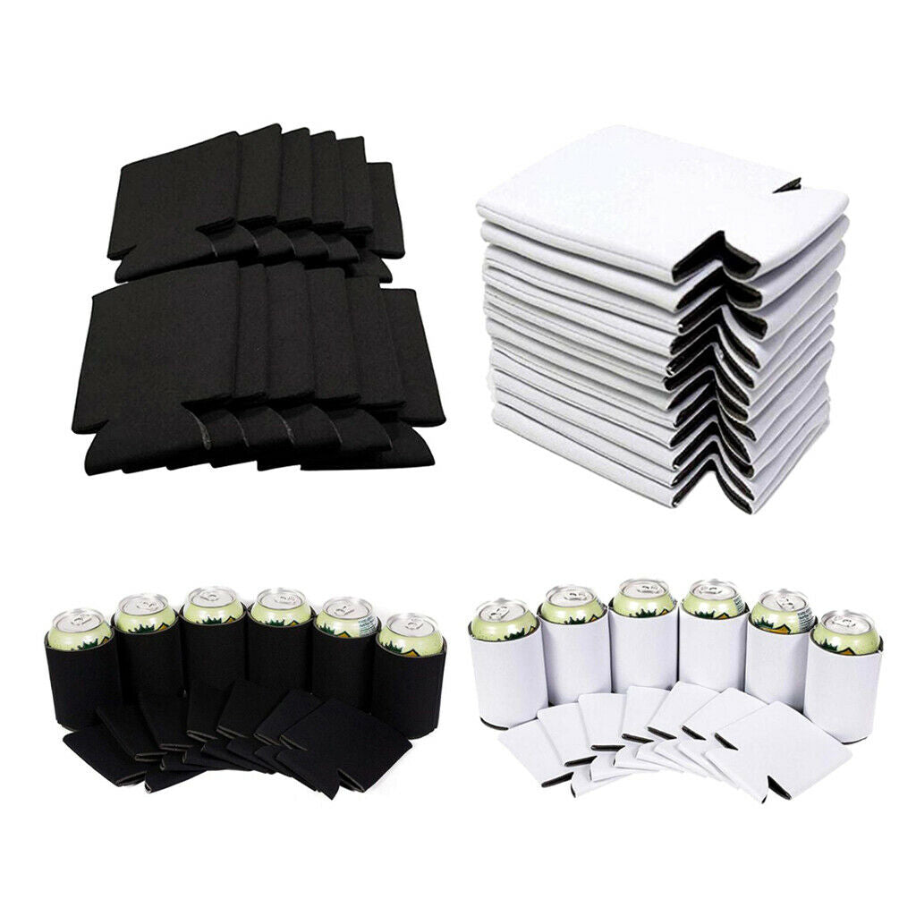 20pcs Beer Can Coolers Sleeves Foldable Drink Caddies for Parties Events BBQ