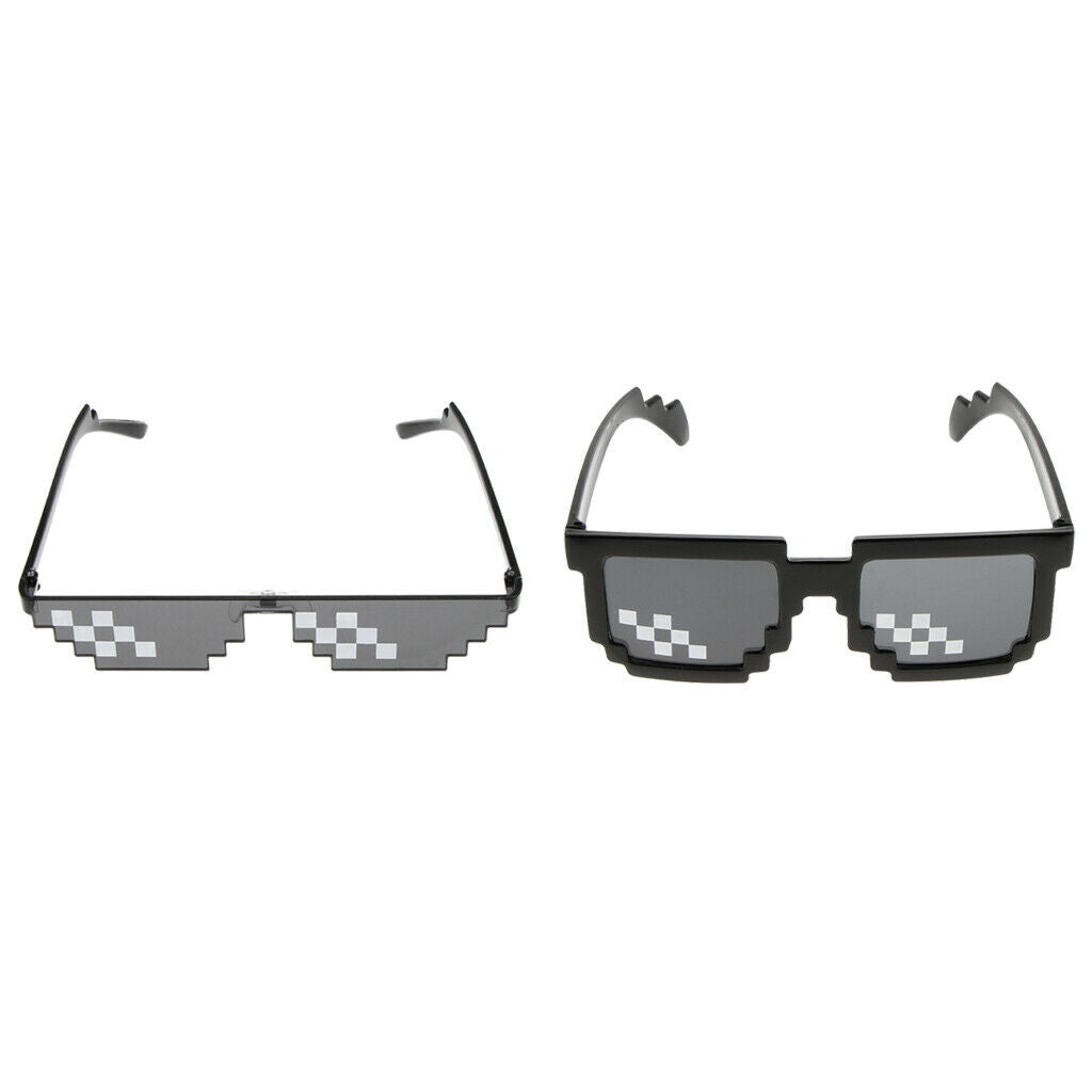 Novelty Party Pixelated Sunglasses Mosaic, Funny Plastic Glasses, Cocktail