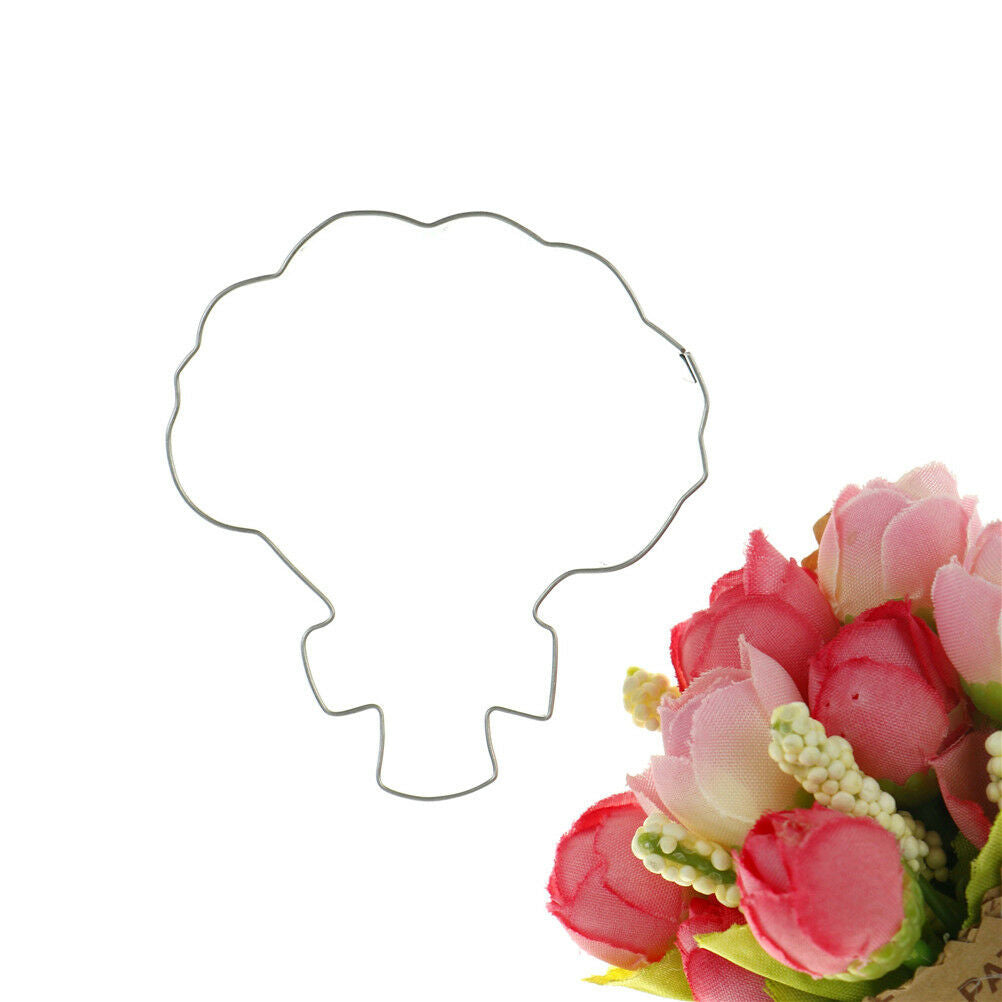 rose bouquet stainless steel cutter biscuit cookie mold baking decor tool.l8