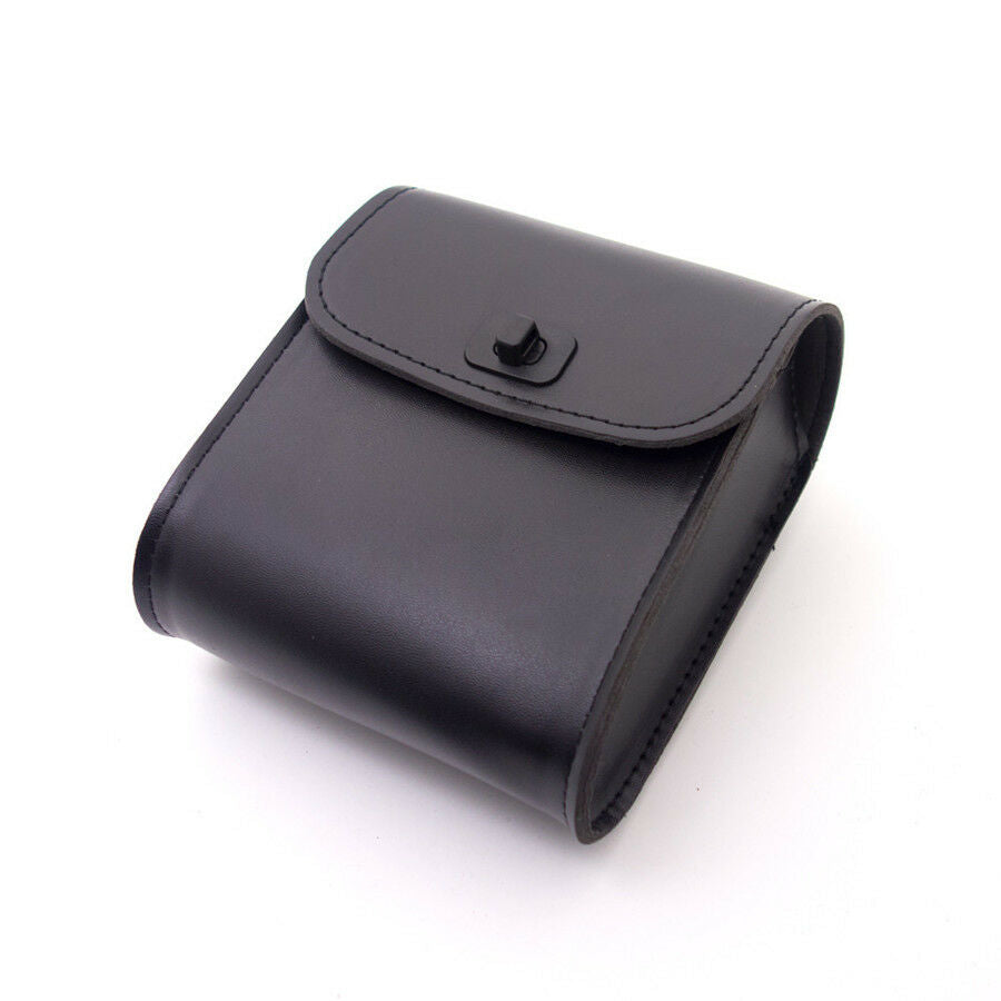 Motorcycle Front Handlebar/Rear Seat Luggage Saddle Bags Black Synthetic Leather
