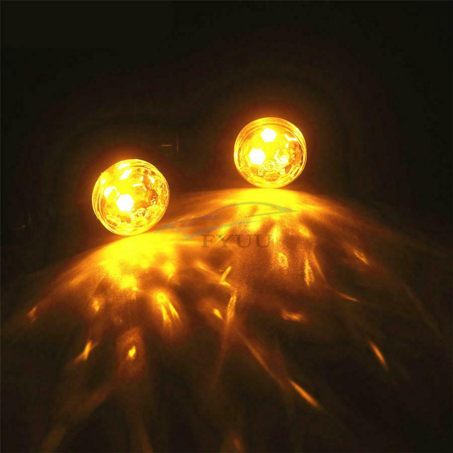 1 Pair 12V 1W Anti-collision Motorcycle Bike Amber LED Lens Turn Signal Lights