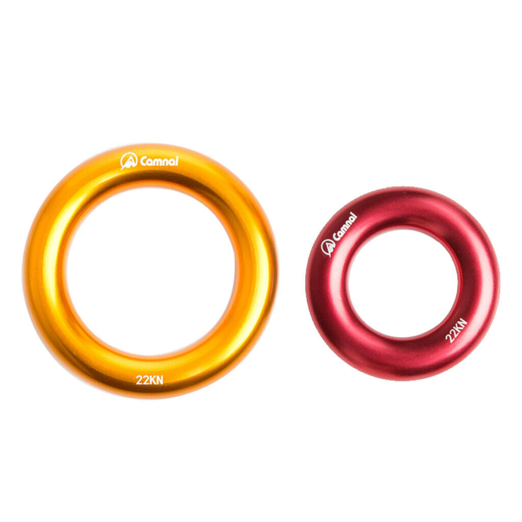 Pack Of 2 Aluminum Alloy Climbing Rappel Rings for Rock Arborist  , L+S
