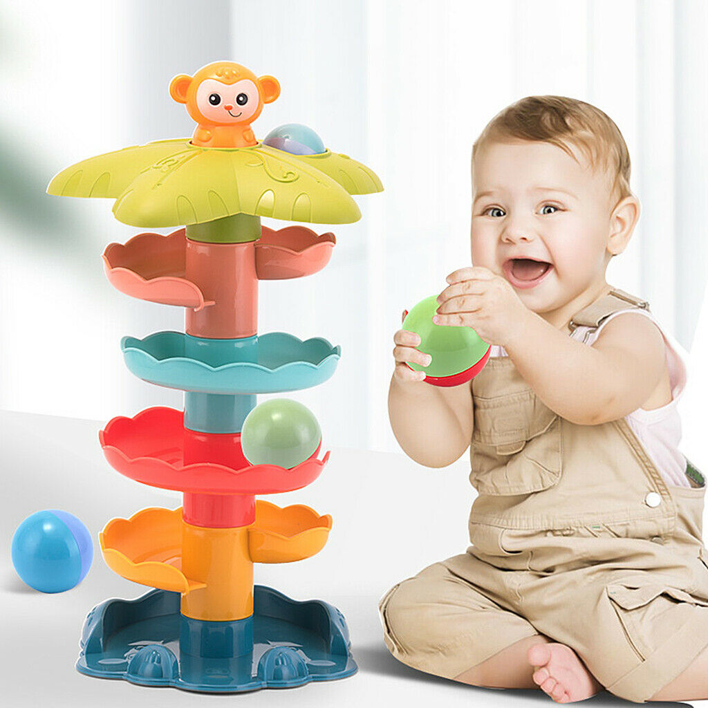 Plastic 6-tier Baby Educational Toys Tower Rolling Ball for Kids Toddler