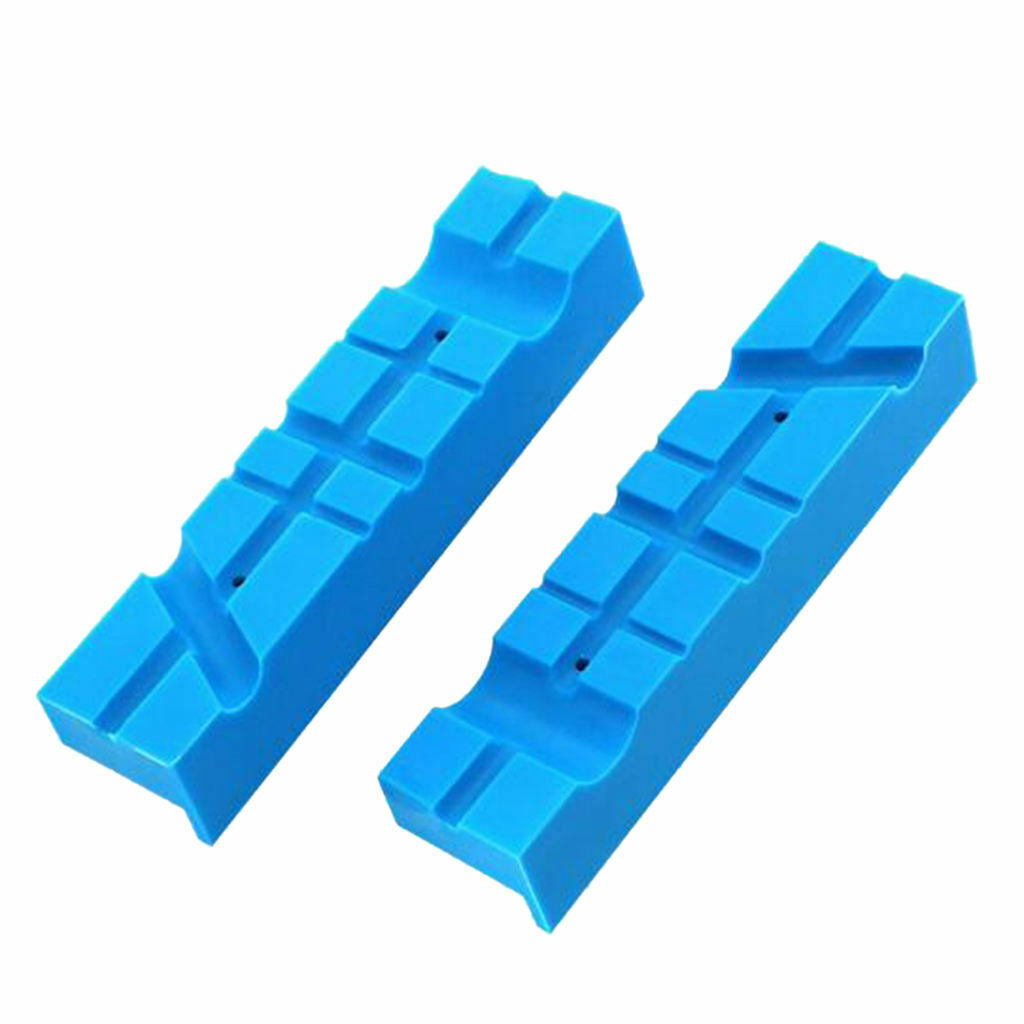 2pcs Vise Jaw Pads Magnetic Soft Pad Vise Protection Strip Multi-Groove Design