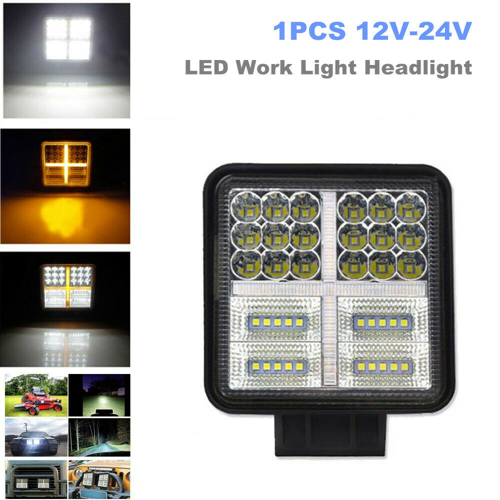 1PC 12V-24V Off-Road LED Work Light Headlights for Tractor Truck Excavator 6000K