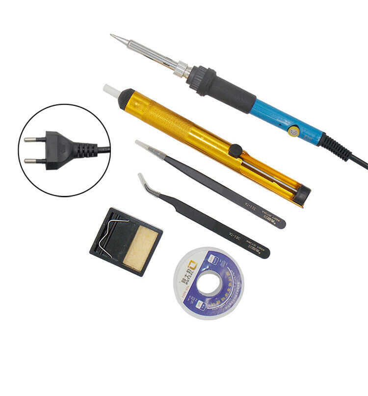 7Pcs 60W Soldering Iron Set with Adjustable Temperature Heating