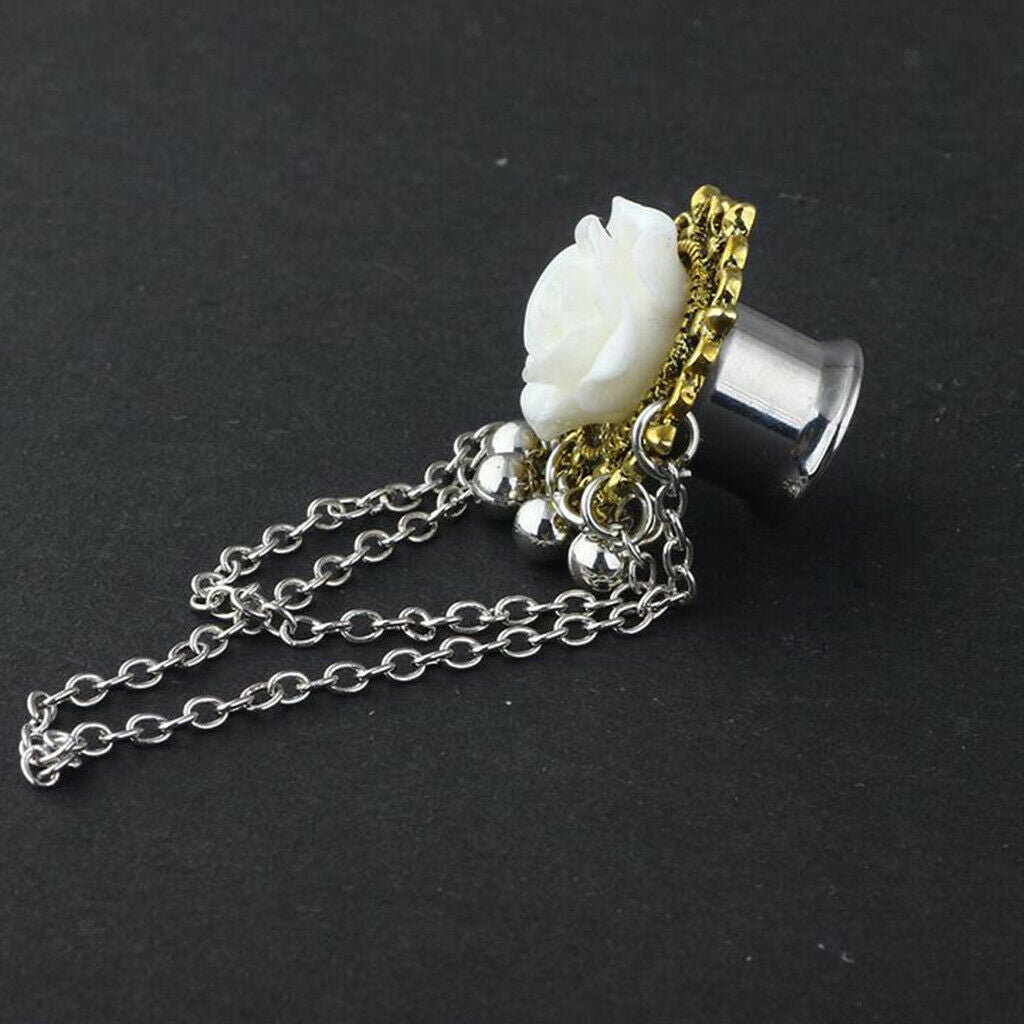 3 Pairs Stainless Steel   Tunnel Stretching Piercing Ear Plugs 14mm
