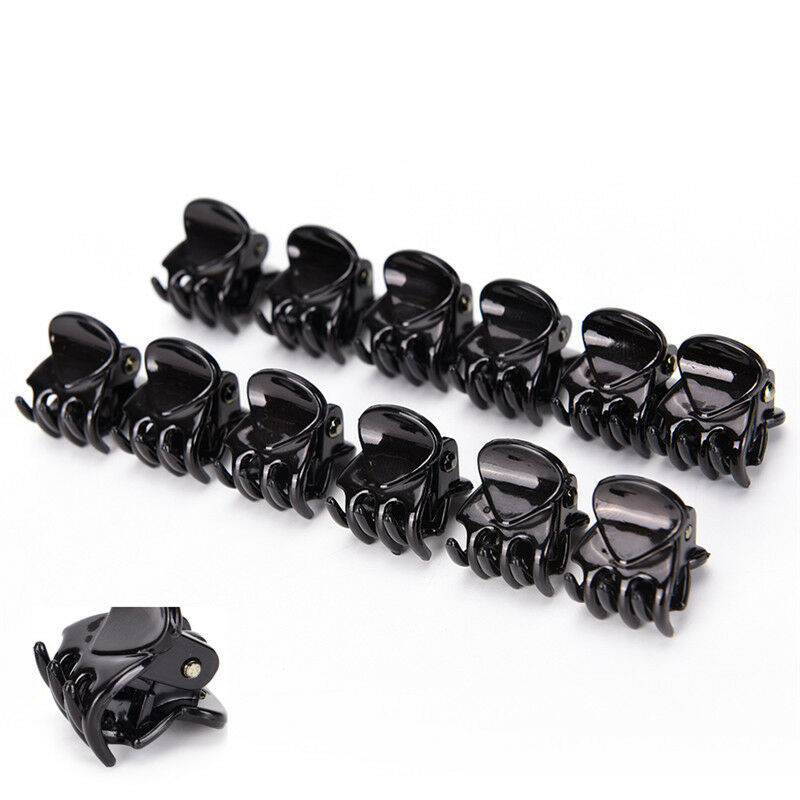 Fashion Women Girls 12pcs Black Plastic Mini Hairpin 6 Claws Hair Clip Cla.l8