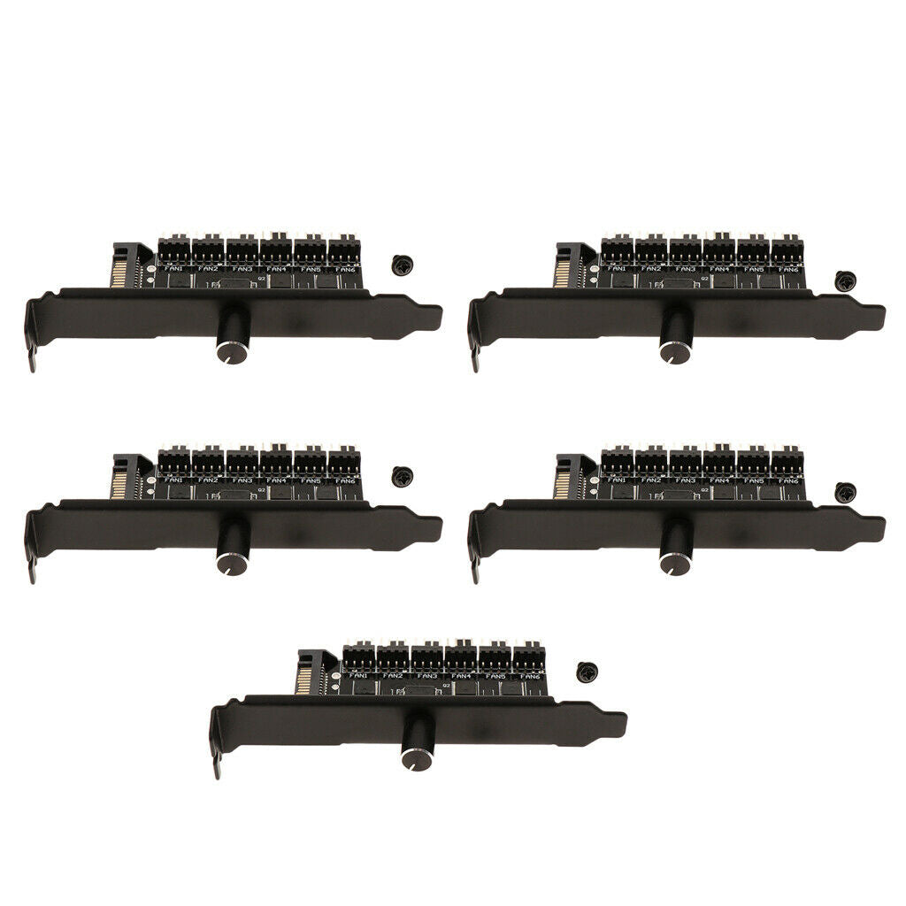 5pcs SATA Power CPU Cooling Fan Speed Controller 6-Channel Hub Kit New