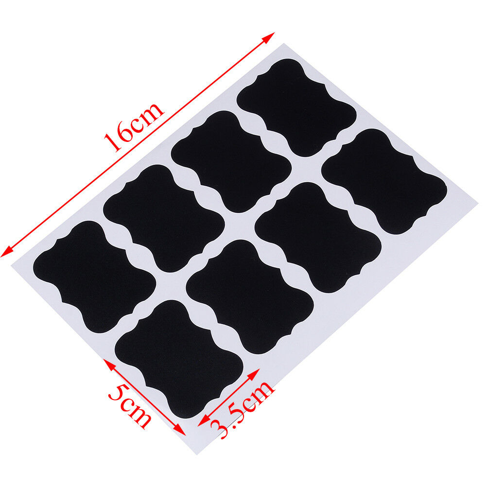 48Pcs fancy black board jam jar label labels stickers decor kitchen suppl_ti UDD