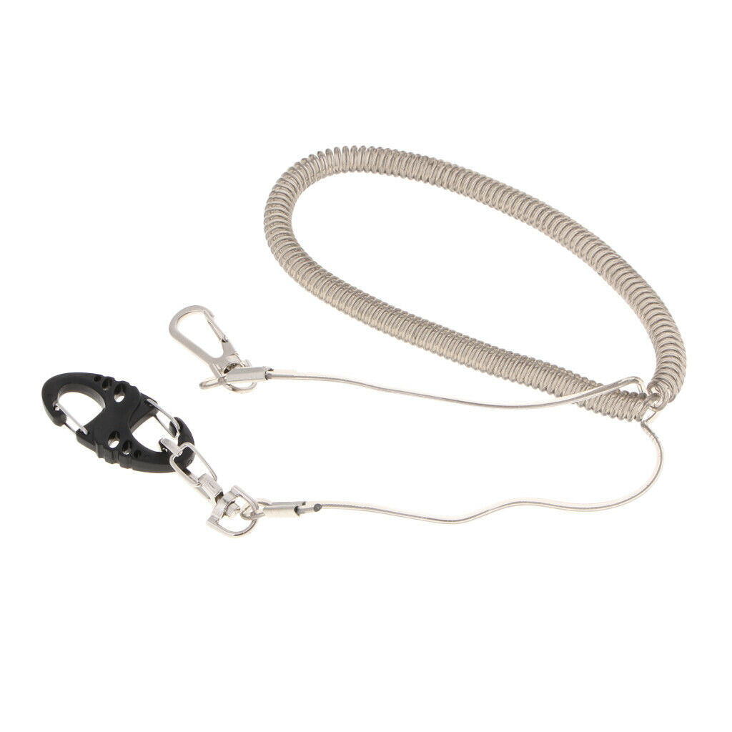 2.5m Steel Wire Fishing Coiled Lanyard Net Release Fly Fishing