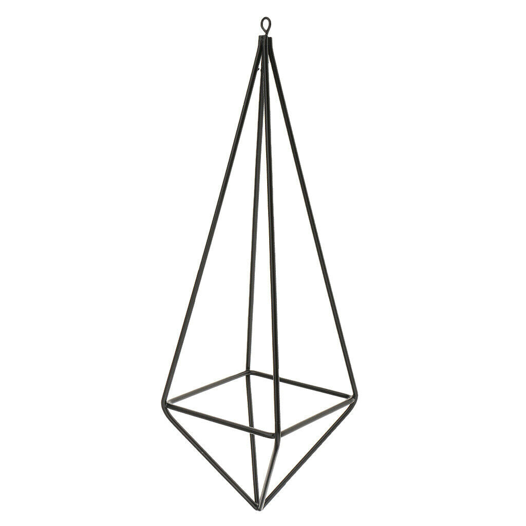 Metal 26cm Hanging Tillandsia Air Plant Rack Holder Garden Flower Pot Black