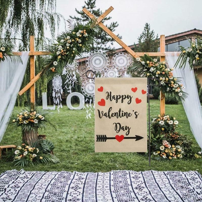 Valentines Garden Flag 12.5x18'' Double Sided Happy Valentine's Day Yard Flag