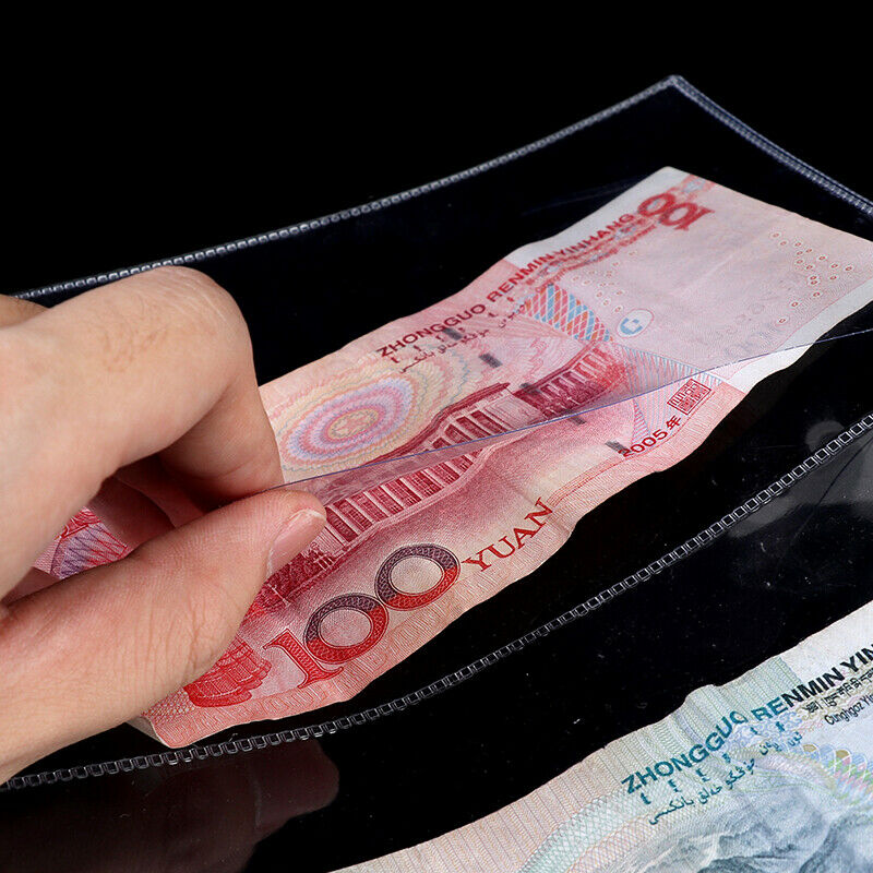 5pcs 2Pockets Per Page Clear Paper Money Album Banknote Stamp Badges Coll.l8