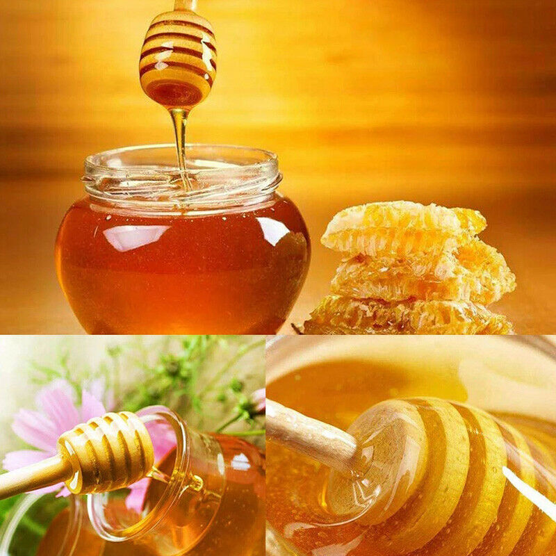 Mixing Stir Sticks 5Pcs 8cm Long Handle Wood Honey Bar Jar Home Tea Milk Coffee