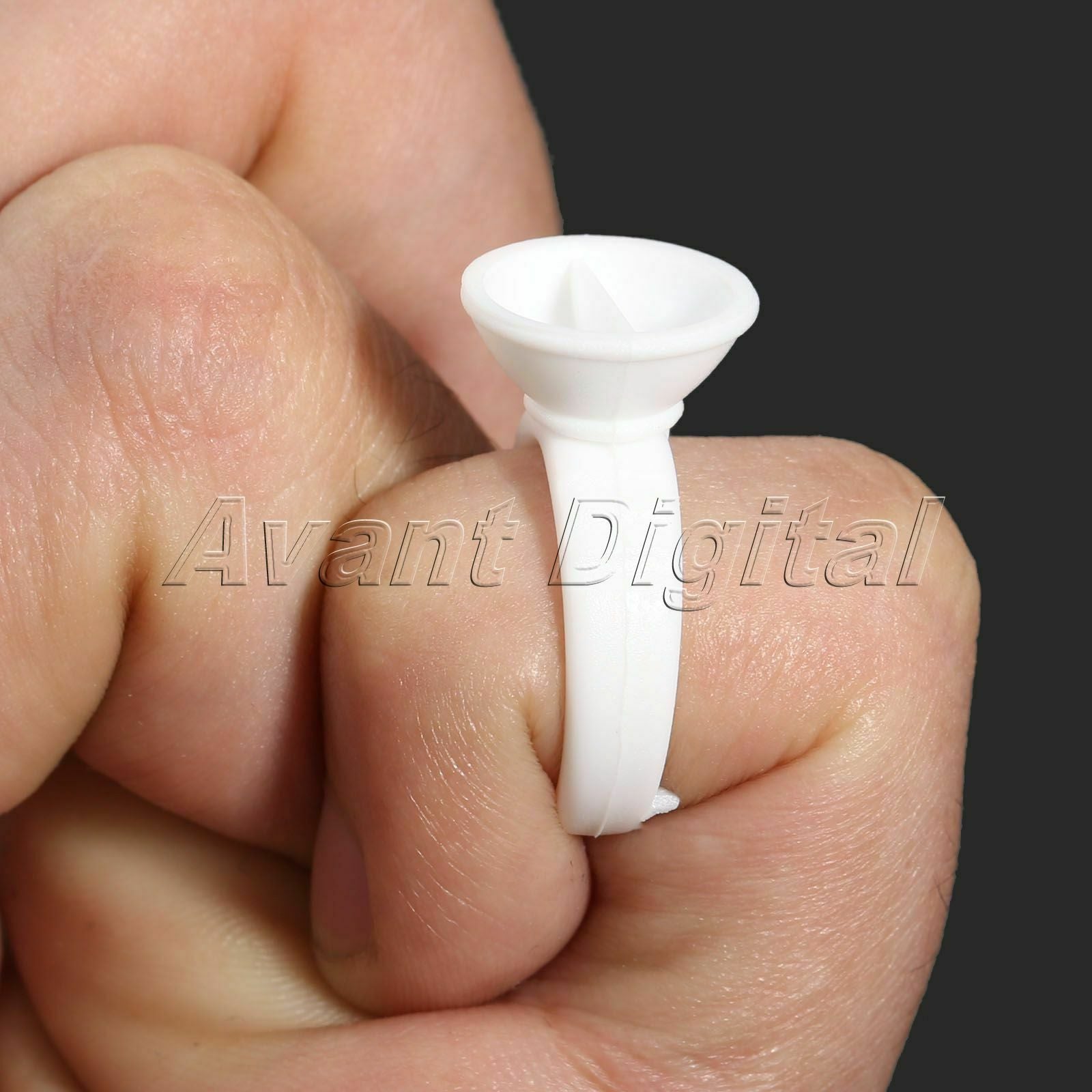 50Pcs White Plastic Tattoo Ink Cups Finger Ring Holders Permanent Makeup Tool
