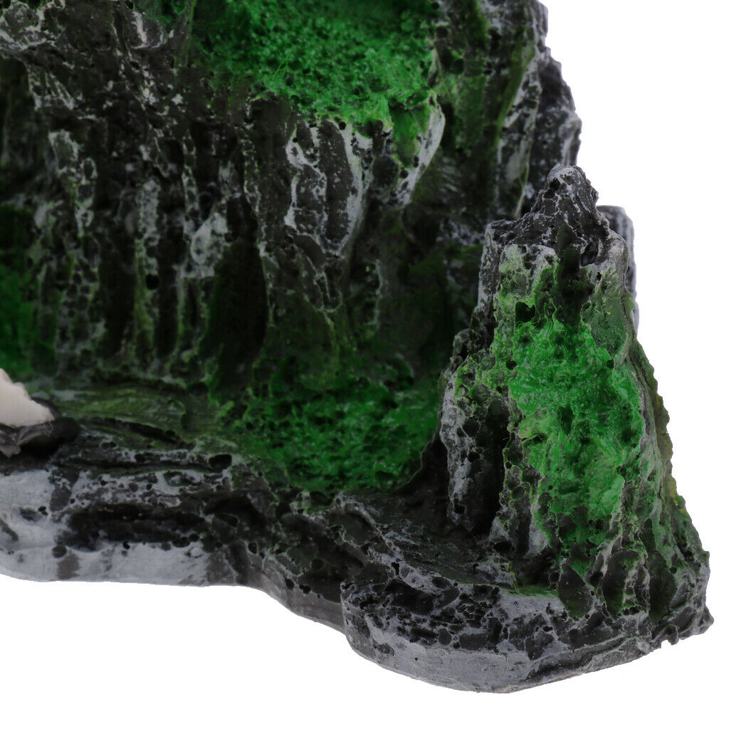 Artificial Mountain Hill Hidden Hut Cave Aquarium Fish Tank Landscape Decor