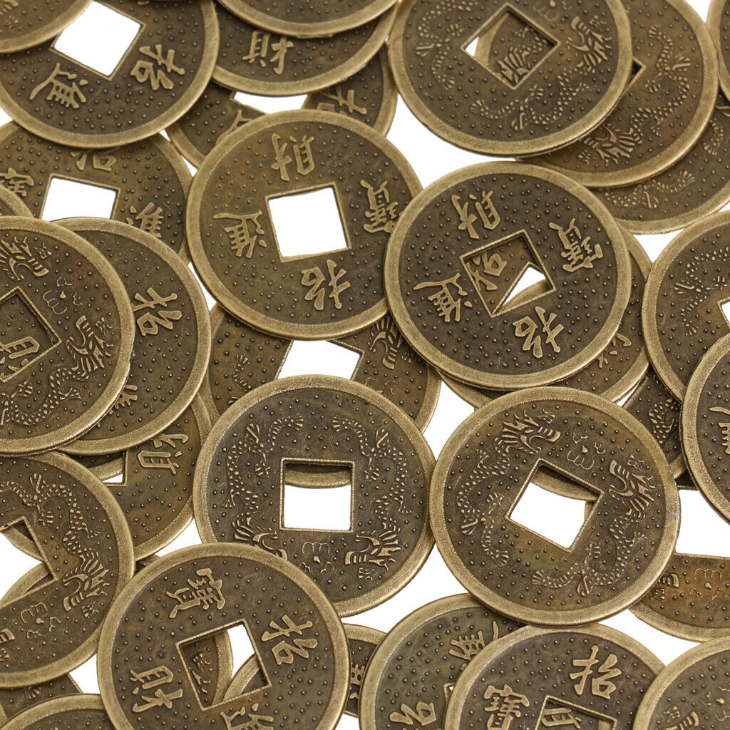 Feng Shui Coins 0.9'' Ancient Chinese Lucky Fortune Coin I Ching Money Charm